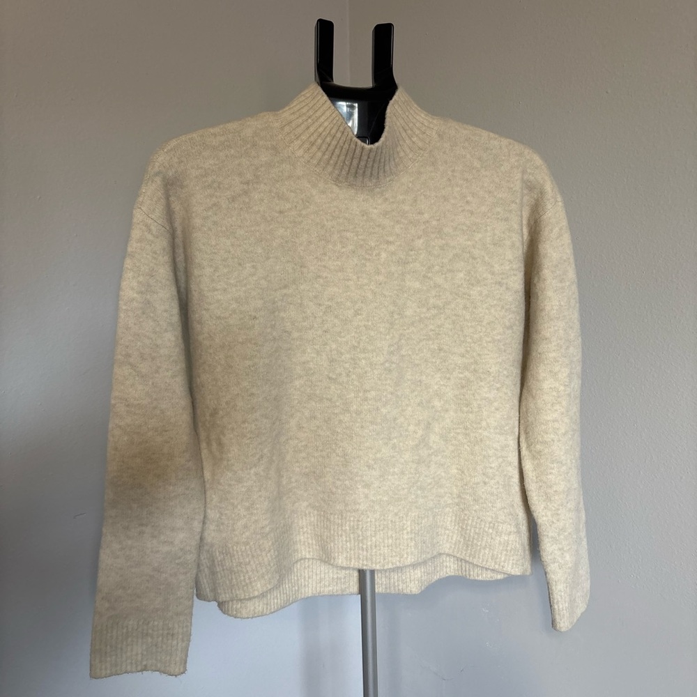 Uniqlo Cream Mock Neck Sweater